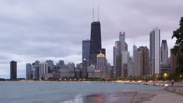 De skyline van de stad van Chicago — Stockvideo