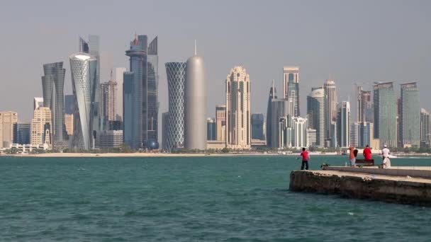 West Bay distrito financiero central, Doha — Vídeo de stock