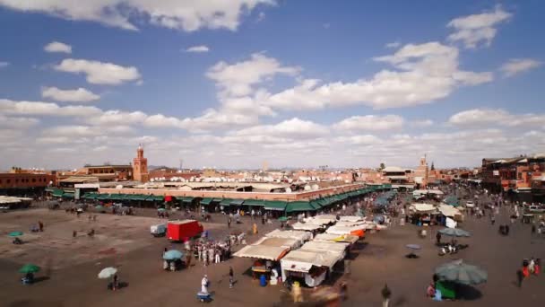 Djemaa el-Fna gece pazarı, Marakeş — Stok video