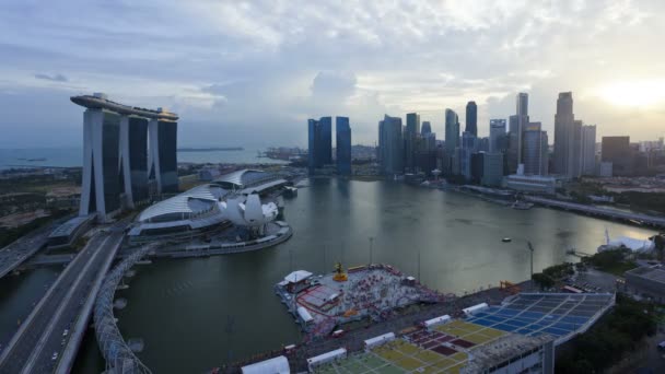 Puente Helix iluminado, Singapur — Vídeo de stock