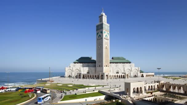 Hassan ii moschee, marokko, nordafrika — Stockvideo