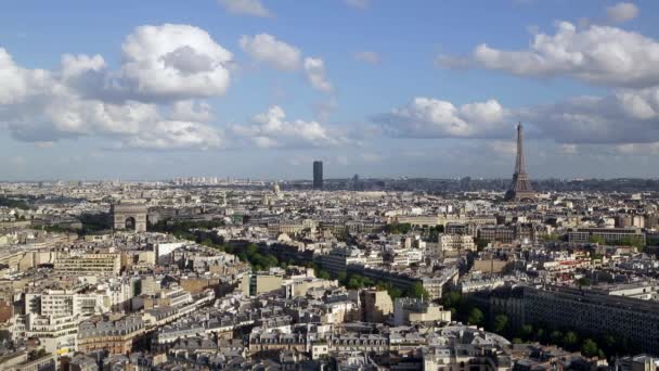 Arc de Triomphe und der Eiffelturm, Paris — Stockvideo