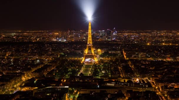 Πόλη με τον πύργο του Άιφελ, Παρίσι — Αρχείο Βίντεο