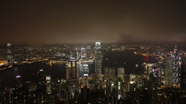 Victoria Harbour and city Skyline, Hong Kong — Stock Video