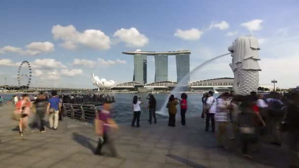Die Merlion-Statue, singapore — Stockvideo