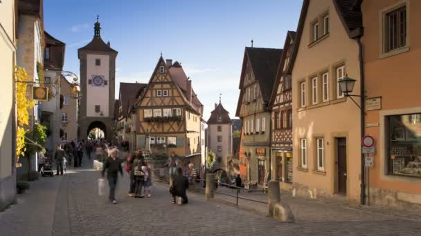 Plonlein con torre Sieber, Franconia — Vídeos de Stock