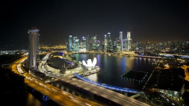 Centro da cidade e Marina Bay, Singapura — Vídeo de Stock