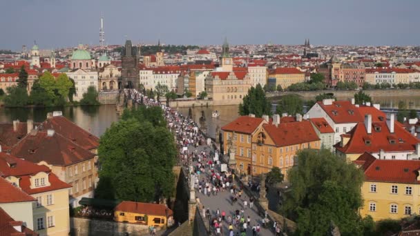 Ponte Carlo, Praga — Video Stock