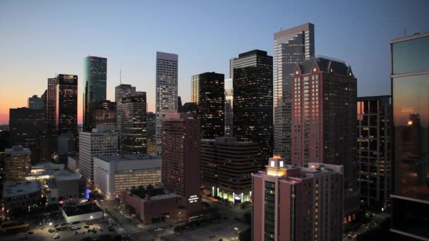 De skyline van de stad van Houston, Texas — Stockvideo