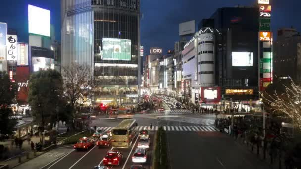 Pieszych i ruchu na Przejście Shibuya — Wideo stockowe