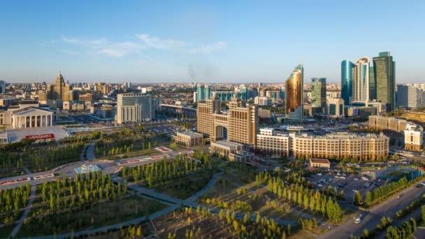 Central business district i Astana — Stockvideo