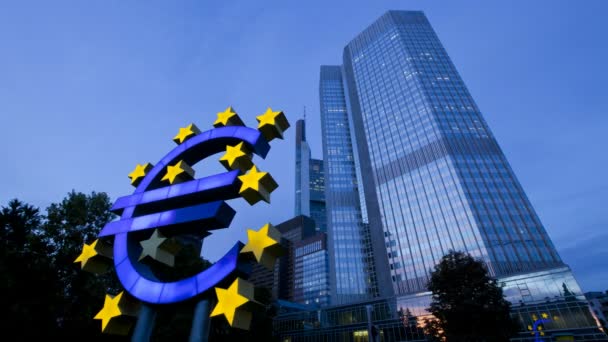 Assinatura do euro no Banco Central Europeu — Vídeo de Stock