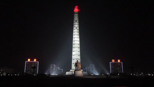 Tower of Juche, Pyongyang — Stock Video