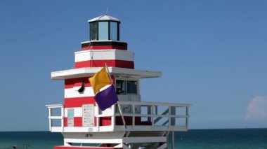 Miami Beach Art Deco tarzı Cankurtaran kulübe