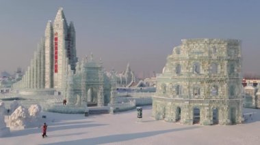 Işıklı buz Harbin Buz heykelleri