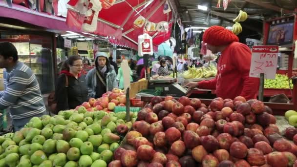 テル ・ アビブ Shuk Hacarmel 市場 — ストック動画