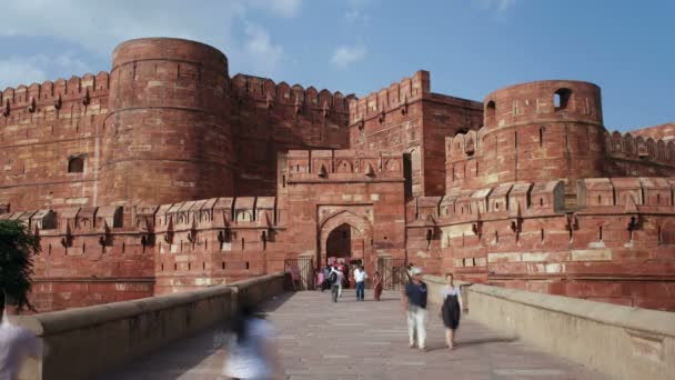 Het Rode Fort, Agra, India — Stockvideo