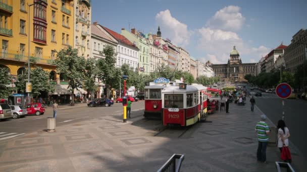 Praça Venceslau, Praga — Vídeo de Stock