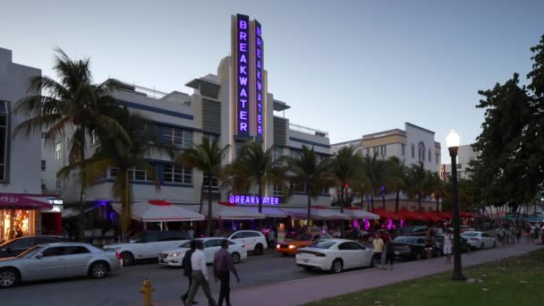 Art Deco-distriktet, miami — Stockvideo