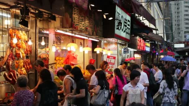 Busy Market Street, Hongkong — Stockvideo