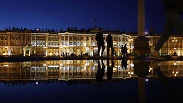 Columna Alejandro y Palacio de Invierno, San Petersburgo — Vídeo de stock