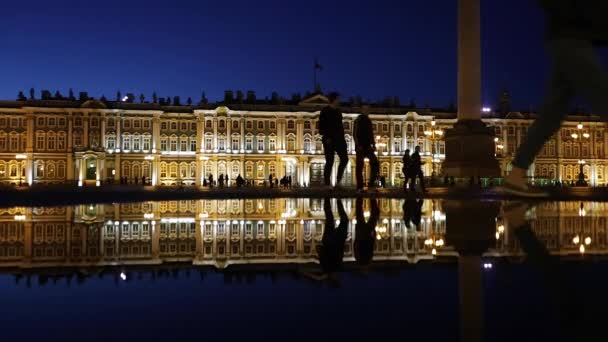 Alexander kolumna i Pałac zimowy, Sankt Petersburg — Wideo stockowe