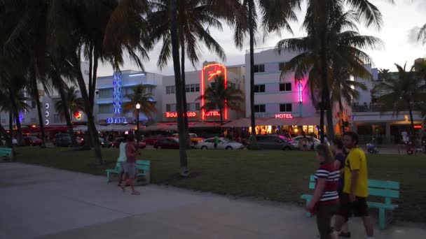 Art Deco-distriktet, miami — Stockvideo