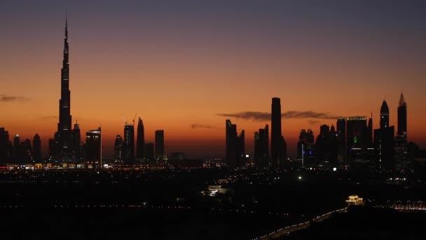 Dubai skyline avec le Burj Khalifa — Video