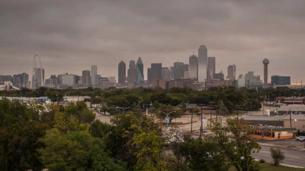 De skyline van de stad van Dallas — Stockvideo