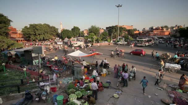 Leven op straat in de stad van Jaipur — Stockvideo