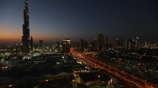 Burj Khalifa i Dubai Mall w Dubaju — Wideo stockowe