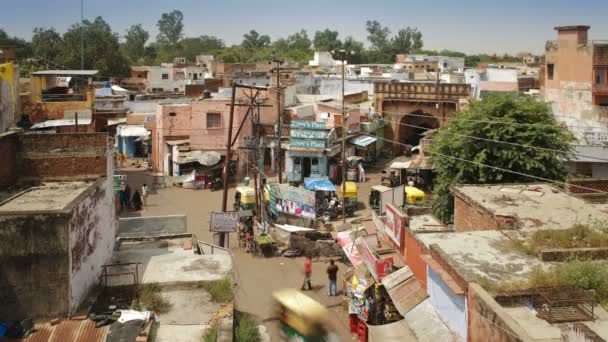 Agra eski kasaba meşgul sokaklarda — Stok video