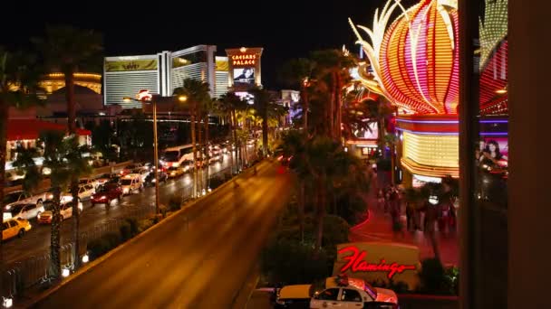 Стрип ночью, Лас-Вегас — стоковое видео