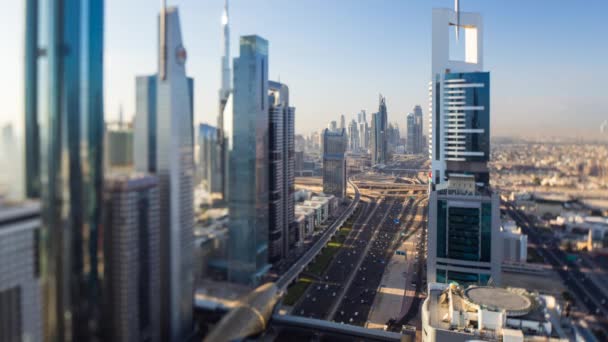 Dubai traffic and high rise buildings — Stock Video