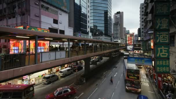 Σκηνή του δρόμου σε μοναχό Kok, Χονγκ Κονγκ — Αρχείο Βίντεο