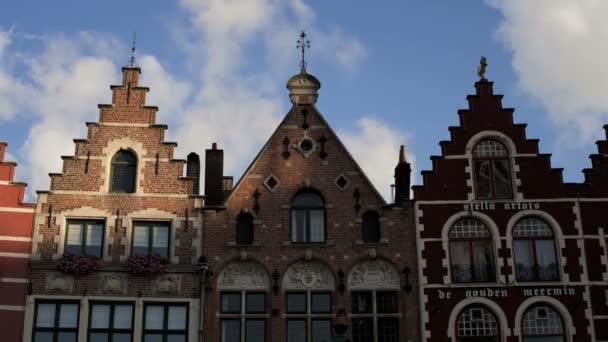 Edifícios em Burg Square, Bruges — Vídeo de Stock
