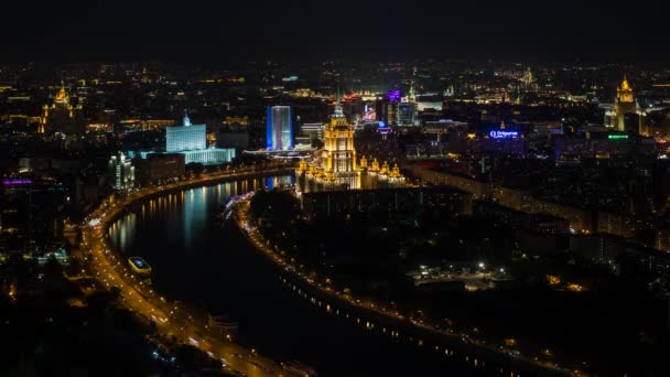 Moskva river embankment — Stock Video
