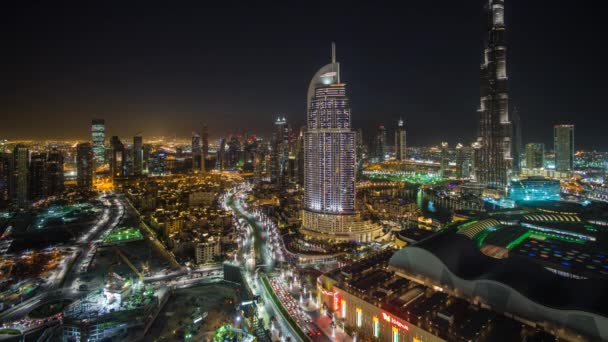 O Burj Khalifa e Dubai Mall em Dubai — Vídeo de Stock