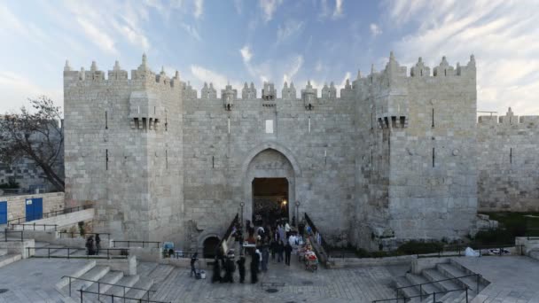 Старе місто Дамаських воріт, Єрусалим — стокове відео