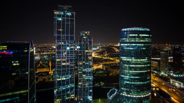現代モスクワ市内の高層ビル — ストック動画