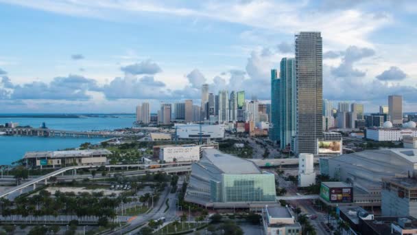 Biscayne Bulvarı ve Miami manzarası — Stok video