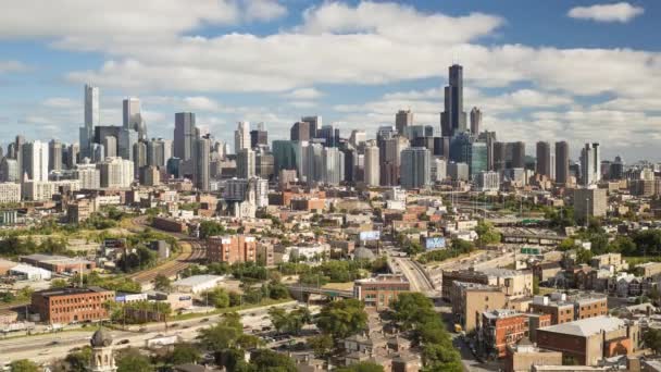 De skyline van de stad van Chicago — Stockvideo