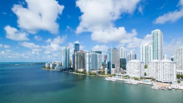 Island covered in apartment tower, Miami — стоковое видео