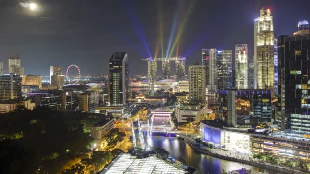 Entertainment district van Clarke Quay, de Singapore — Stockvideo