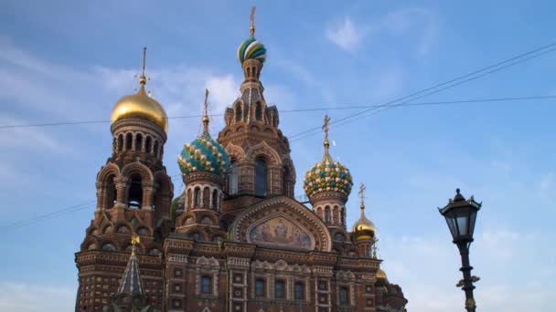 Kyrkan Frälsare på utspillt blod, Sankt Petersburg — Stockvideo