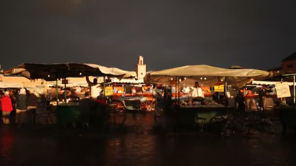Djemaa el-fna Nachtmarkt, Marrakesch — Stockvideo