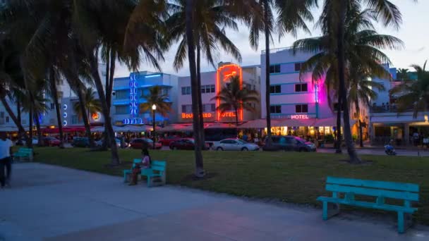 Art deco district, Miami — Stock video