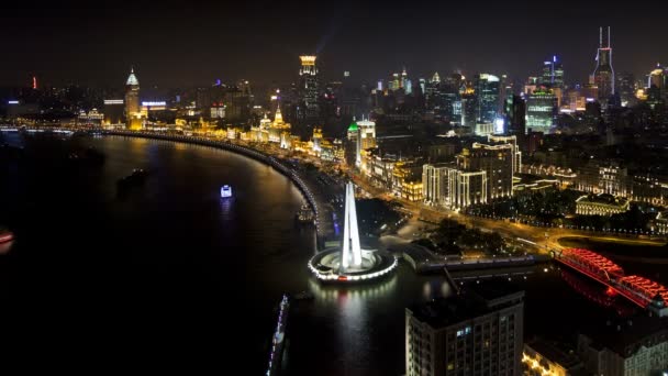 De skyline van Pudong, Shanghai — Stockvideo