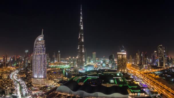 El Burj Khalifa y el Dubai Mall en Dubai — Vídeo de stock