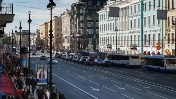 Nevsky Prospekt, San Pietroburgo — Video Stock